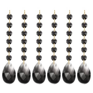 Unique Bargains Crystal Pendants Teardrop Beads for DIY Lamp Arts Crafts Decoration 6 Pcs - 1 of 4