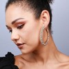 SOHI Women's Crystal Silver Party Half Hoop Earrings - 3 of 4