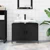 vidaXL Black Bathroom Sink Cabinet Engineered Wood with Powder-Coated Steel - image 3 of 4