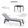 PURPLE LEAF Patio Chaise Lounge Set 2 Pieces Textilene Pool Lounge Chairs with Wheels Sunbathing Chair for Outdoor, Beach, Yard, Side Table Included - 3 of 4