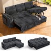 Dyonery sofa, with a pull-out bed, 5-seat sofa, adjustable backrest, storage space, small table and cup holder, tool-free assembly - 3 of 4
