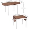 Dining Table Farmhouse with Drop Leaf Design and Solid Wood Frame for Small Spaces 55.12in-3irtyhousy - 4 of 4