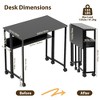 31.5" Folding Desk with Wheels & Storage Shelf - Space Saving Rolling Computer Table for Home Office, Easy Assembly - 3 of 4