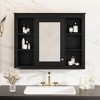 35'' x 27.5'' Medicine Cabinet, Wall Mounted Bathroom Storage Cabinet, Modern Bathroom Wall Cabinet with Mirror, Mirror Cabinet with 6 Open Shelves - 3 of 4
