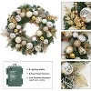 24 Inch Christmas Wreath for Front Door, Christmas Decor, Xmas Wreath with Balls Ornaments, Artificial Christmas Wreath for Fireplace Door - 3 of 4