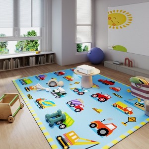 Car Rug Play Mat for Kids Toy Cars, Non-Slip Machine Washable Road Traffic Playmat for Kid Bedroom Home Decor - 1 of 4