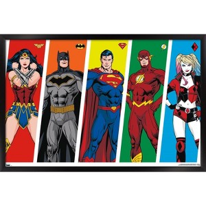 Trends International DC Comics - Rainbow Lines Framed Wall Poster Prints - 1 of 4