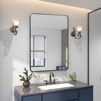 Lycvki 24x36 Inch Metal Framed Rectangular Bathrrom Mirror for Wall.