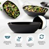 Posh Setting Black and Gold Rim Oval Salad Bowl - 72 oz. - 4 Pack - 3 of 4