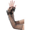 INSPIRE CHIC Women's Long Polka Point Bowknot Lace Pleated Fingerness Arm Sleeves Gloves 1 Pair - 4 of 4