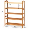 Costway 5-Tier Bamboo Shoe Rack FreeStanding Shoe Shelf Entryway Shoe Storage Organizer - 2 of 4