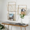 Metal Geometric 3 Slot Wall Shelf Set of 2 Gold - Olivia & May: Decorative Storage, No Assembly Required - 2 of 4