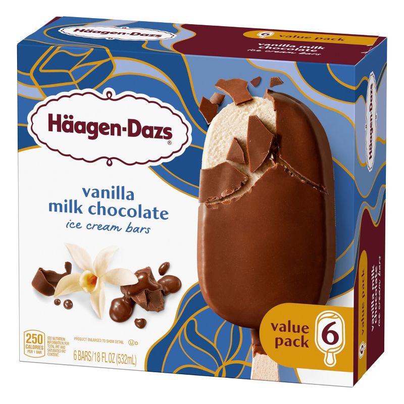 Haagen-Dazs Vanilla Milk Chocolate Ice Cream Bar - 6ct, 5 of 12