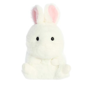 Aurora Mini Bunbun Bunny Rolly Pet Round Stuffed Animal White 5" - 1 of 4