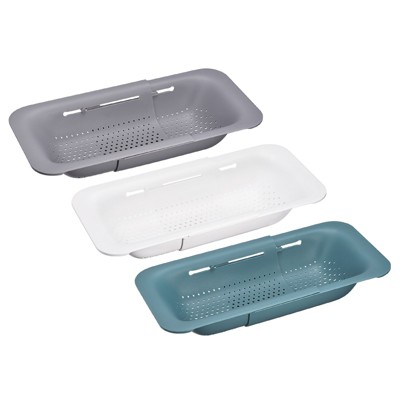 Unique Bargains Collapsible Colander Kitchen Sink Drain Strainer Extendable Basket Set