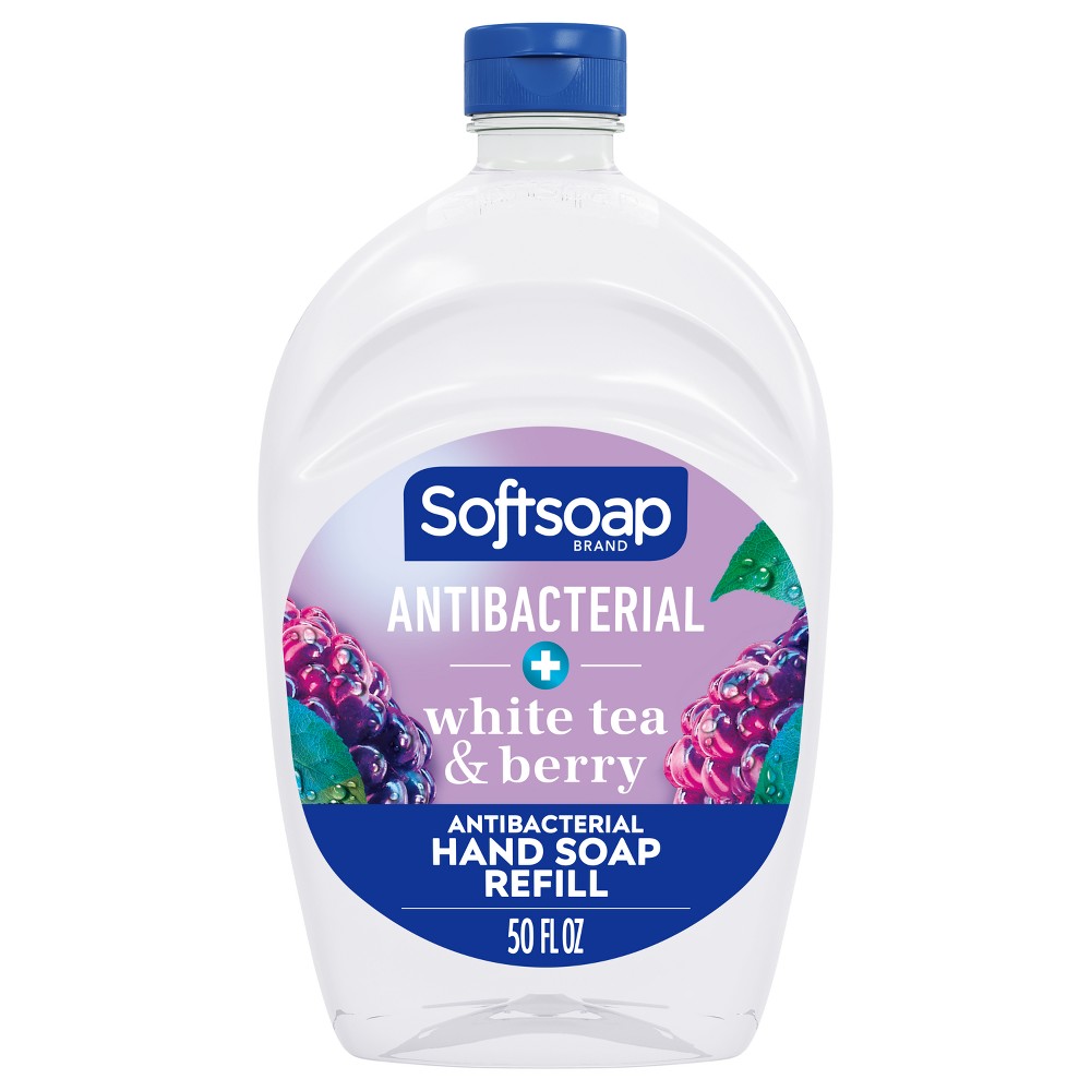 Photos - Shower Gel Softsoap Antibacterial Liquid Hand Soap Refill - White Tea & Berry - 50 fl
