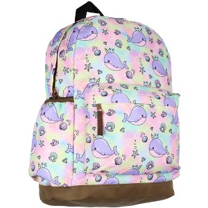 Intimo Narwhal Backpack Unicorn Of The Sea Whale Allover Design Travel Daypack Bag Multicolored - 1 of 4