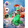 Itopfox 8ft Christmas Inflatable Dinosaur with Santa Claus Multicolor LED Disco Light Outdoor Yard Lawn Holiday Decoration 1 Piece - 4 of 4