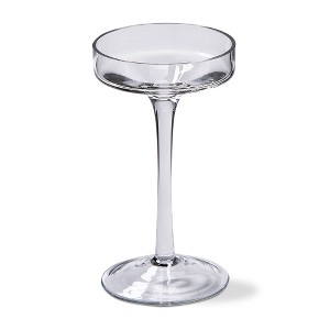 tagltd Paloma Pulled Clear Glass Stem Pillar Candle Holder Small 3.5L x 3.5W x 6.3H inches - 1 of 2
