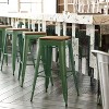 Flash Furniture Kai Commercial Grade 30" High Backless Metal Indoor-Outdoor Bar Height Stool with Poly Resin Wood Seat - 2 of 4