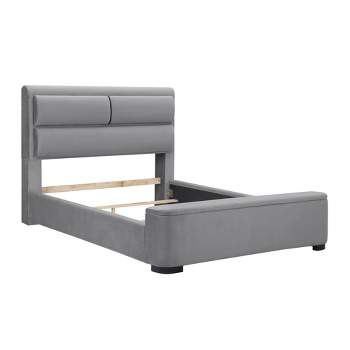 Full Nirlen Upholstered Bed with Storage Gray - HOMES: Inside + Out