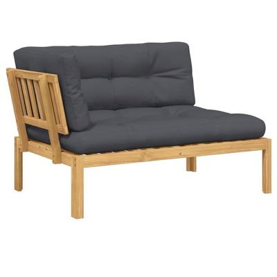 vidaXL Patio Pallet Corner Sofa with Cushions - Solid Wood Acacia, Anthracite Polyester Fabric, Modular Design for Garden, Patio, Terrace Seating