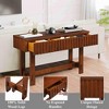 Gulches 52 inch Sofa Table with Storage Drawers Mid Century Farmhouse Fluted Console Table with Solid Wood Legs Entryway Table Cherry - 2 of 4
