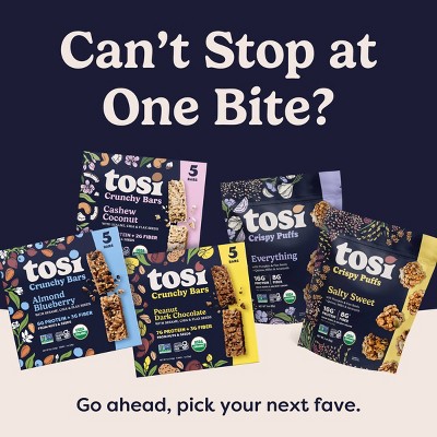 Tosi Snacks Almond Blueberry Organic Bars - 6g Protein - 5oz/5pk