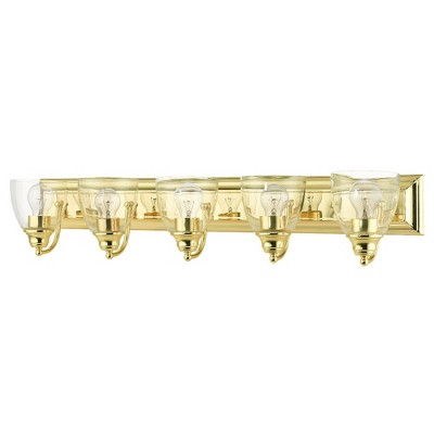 Livex Lighting Birmingham 5 - Light Vanity in  Polished Brass