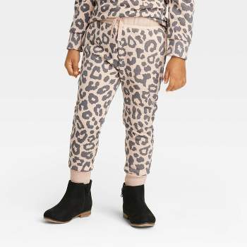 Grayson Mini Toddler Girls' Leopard Drawcord Jogger Pants - Brown 3T