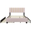 HomeRoots Pink Tufted Velvet Upholstered Queen Bed Frame With Trundle And Drawers - 4 of 4