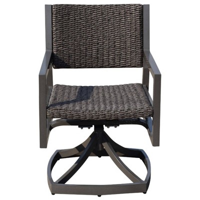 Venice 2pk Swivel Spring Dining Chairs - Gray - Courtyard Casual