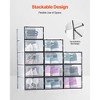 VEVOR Shoe Storage Boxes, 12 Pack Stackable Shoe Boxes Storage Organizers, Fit up to US Size 11, Black&Transparent - 3 of 4