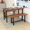 Tangkula 40" Dining Bench 2 Person Entryway Shoe Bench w/ Metal Frame Rectangular - 2 of 4