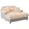 JUJABU 65.25" Modern Chaise Lounge Sofa, Cozy Plush Couch with Two Throw Pillows for Living Room - 2 of 4