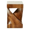 Contemporary Saur Wood Accent Table Brown - Olivia & May: Handcrafted, No Assembly Required, Indoor Use - 3 of 4