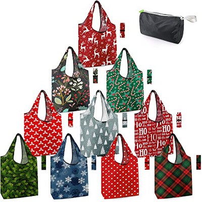 Christmas Reusable Grocery Bags 10 Pack Reusable Shopping Bag