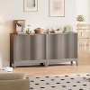 31.5"Fluted Sideboard Buffet Cabinet with Storage,Modern Accent Credenza with Adjustable Shelf and Wood Legs for Living Room,Dining Room,Kitchen - 3 of 4