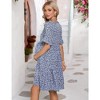 Women's Maternity Casual Dress  Flowy Floral Print, Ruffle leeves - 4 of 4