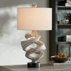 Possini Euro Design Organic Twist 29 1/4" Tall Rustic Modern Coastal End Table Lamp Brown Wood Finish Single White Shade Living Room Bedroom Bedside - 2 of 4