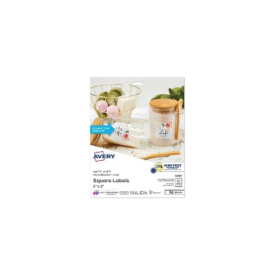 Avery Laser/Inkjet Multipurpose Label 2" x 2" White 12 Labels/Sheet 8 Sheets/Pack (64510)