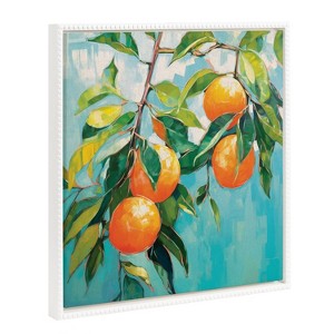 Kate & Laurel All Things Decor 22"x22" Sylvie Beaded Orange Tree Framed Canvas by The Creative Bunch Studio White - 1 of 4