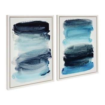 (Set of 2) 18" x 24" Sylvie Blue Palette I II Framed Canvas by Amy Lighthall White - Kate & Laurel All Things Decor