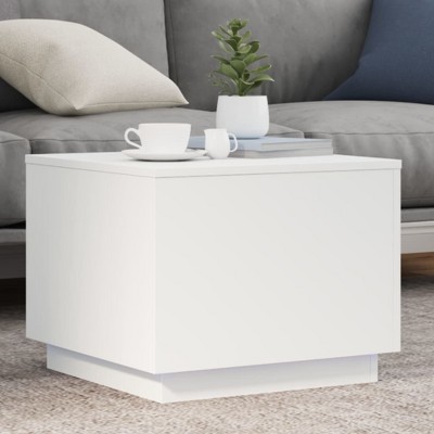 vidaXL Coffee Table White Engineered Wood 19.7x19.7x15.7 in Coffee Table