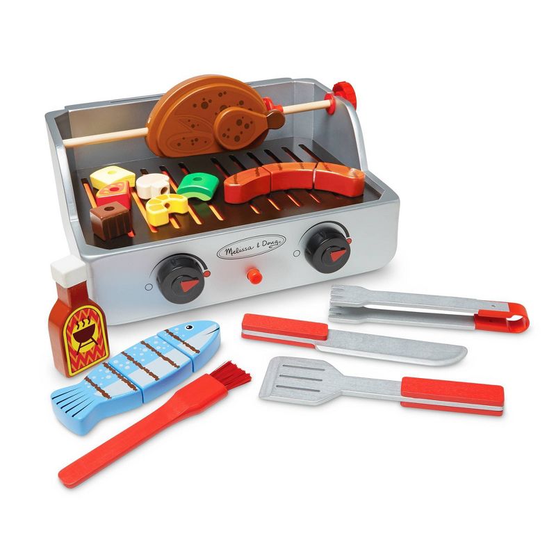 Melissa &#38; Doug Rotisserie and Grill Wooden Barbecue Play Food Set (24pc), 5 of 11