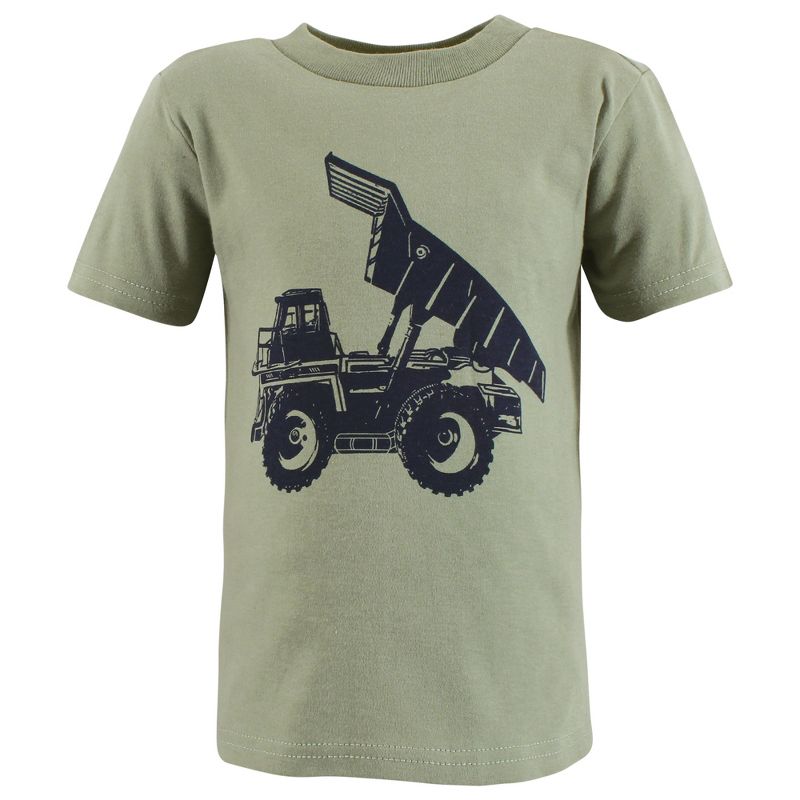 Hudson Baby Toddler Boy Short Sleeve T-Shirts, Construction Dino, 4 of 8
