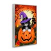 Stupell Industries Cat Peeking from Jack-o-Lantern Framed Giclee Art, Gray, 16" x 24" - 2 of 4