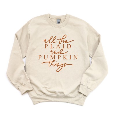 Simply Sage Market Women's All The Plaid And Pumpkin Things Gildan Sweatshirt