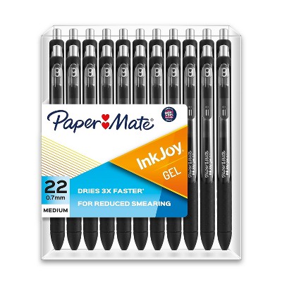 Paper Mate InkJoy Retractable Gel Pen Medium Point Black Ink 22/Pack (2092403)