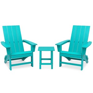 GARPROVM 2 Upgraded Folding HDPE Adirondack Chairs with Side Table Weather-Resistant For Outdoor - 1 of 4